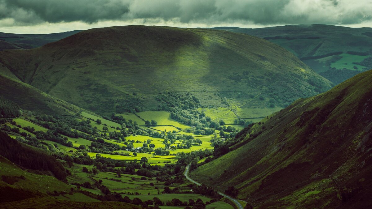 Rolling hills in wales