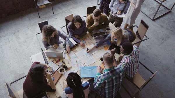 Young people studying