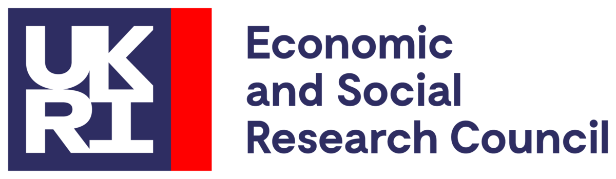 Economic and Social Research logo in dark blue with a red strip